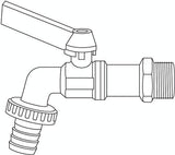 Robinet à boisseau sphérique Gardena : robinet intérieur et extérieur, filetage 33,3 mm (G 1 pouce), pour tuyaux de 19 mm (3/4 pouce) (7333-20)