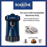 Caffè Borbone Kaffeepads compostables, bleu Kaffeemischung - 50 tampons - compatibles avec les tampons en papier du système ESE 44 mm