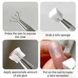 100 pcs Nail Art Schwamm Mit Metallgreifer, Éponge Pinceau Applicateur, Éponge Nagel Pinsel, Maniküre Zubehör Für Nägel, Um Eine Varaudzen von Gradient Nail Art Patterns Zu Ersetlen