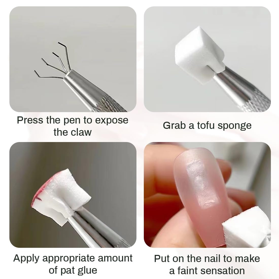 100 pcs Nail Art Schwamm Mit Metallgreifer, Éponge Pinceau Applicateur, Éponge Nagel Pinsel, Maniküre Zubehör Für Nägel, Um Eine Varaudzen von Gradient Nail Art Patterns Zu Ersetlen