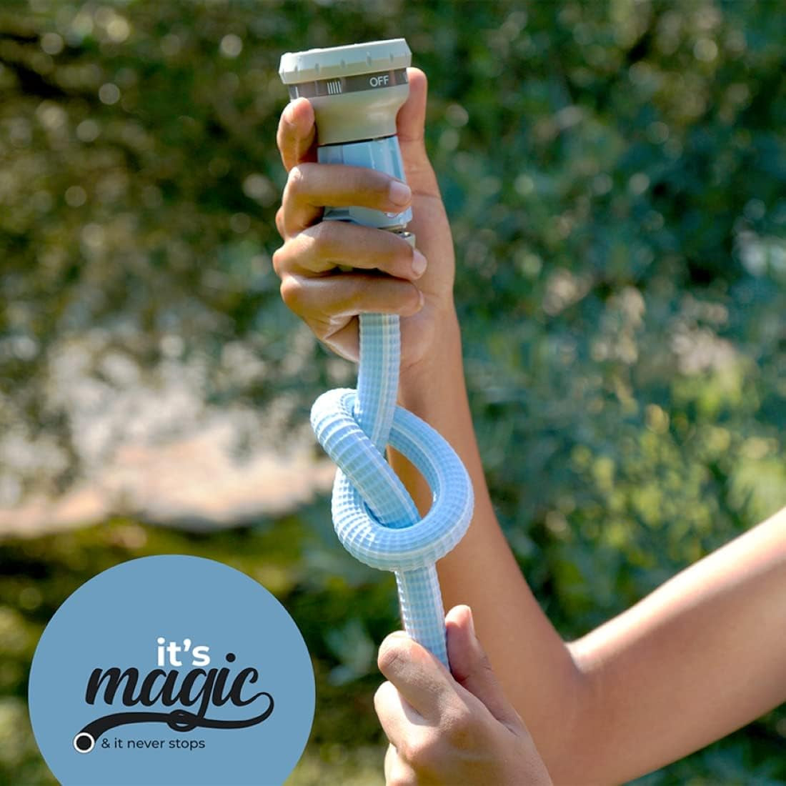 Magic Blue Tuyau d'arrosage extensible résistant aux nœuds et à la torsion de 10 mètres avec sac et buse de pulvérisation
