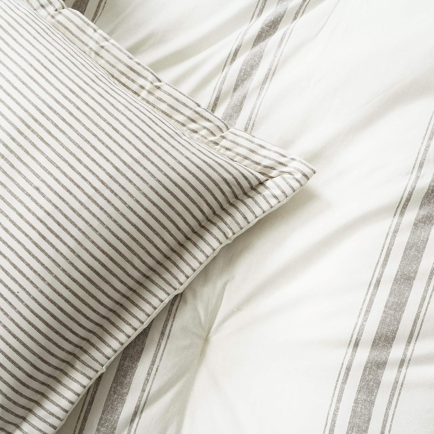 Lush Decor Farmhouse courtepointe à rayures, Full/Queen, gris Couettes et quilts Naty Shop