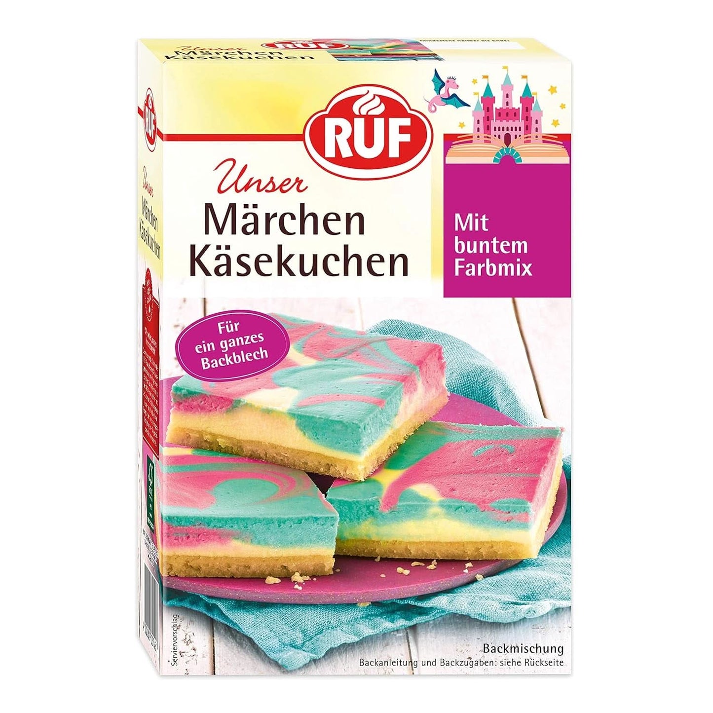 RUF Mélange pour gâteaux, différentes couleurs Glaçages et Décor Naty Shop 770 grammes Cheesecake de conte de fées