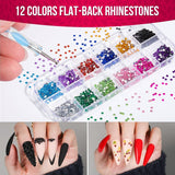 FANDAMEI Nail Art Brush Set, 15 pièces de pinceaux pour pinceaux à ongles en gel, 5 pièces de stylos à points, 10 rouleaux de pinceaux à bandes, des pinceaux à strass, des paillettes ultra fines pour vernis à ongles