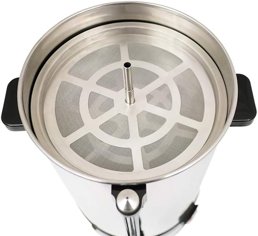 Machine à expresso Saro avec filtre rond - 6,75 L / 40 tasses - acier inoxydable - fonction préparation et maintien au chaud - robinet de sécurité - voyant - 1,5 kW - modèle SAROMICA 6005