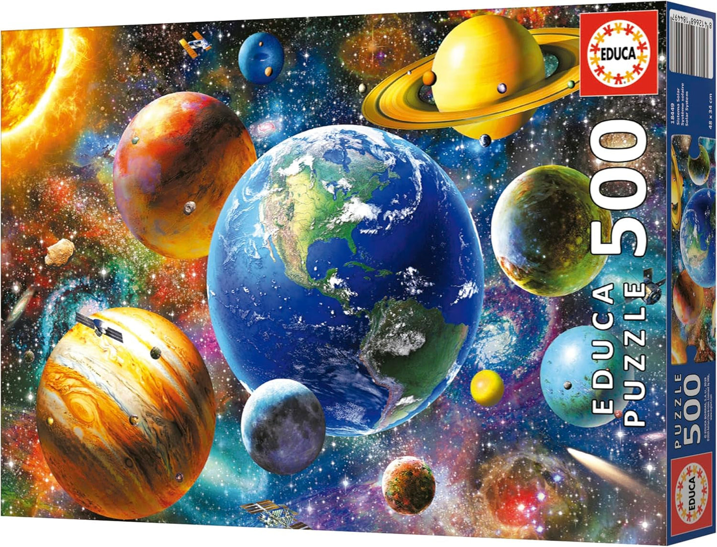 Educa - Puzzle 500 pièces pour adultes | Système solaire, puzzle 500 pièces pour adultes et enfants à partir de 11 ans, planètes, espace, espace (18449) Puzzle Naty Shop