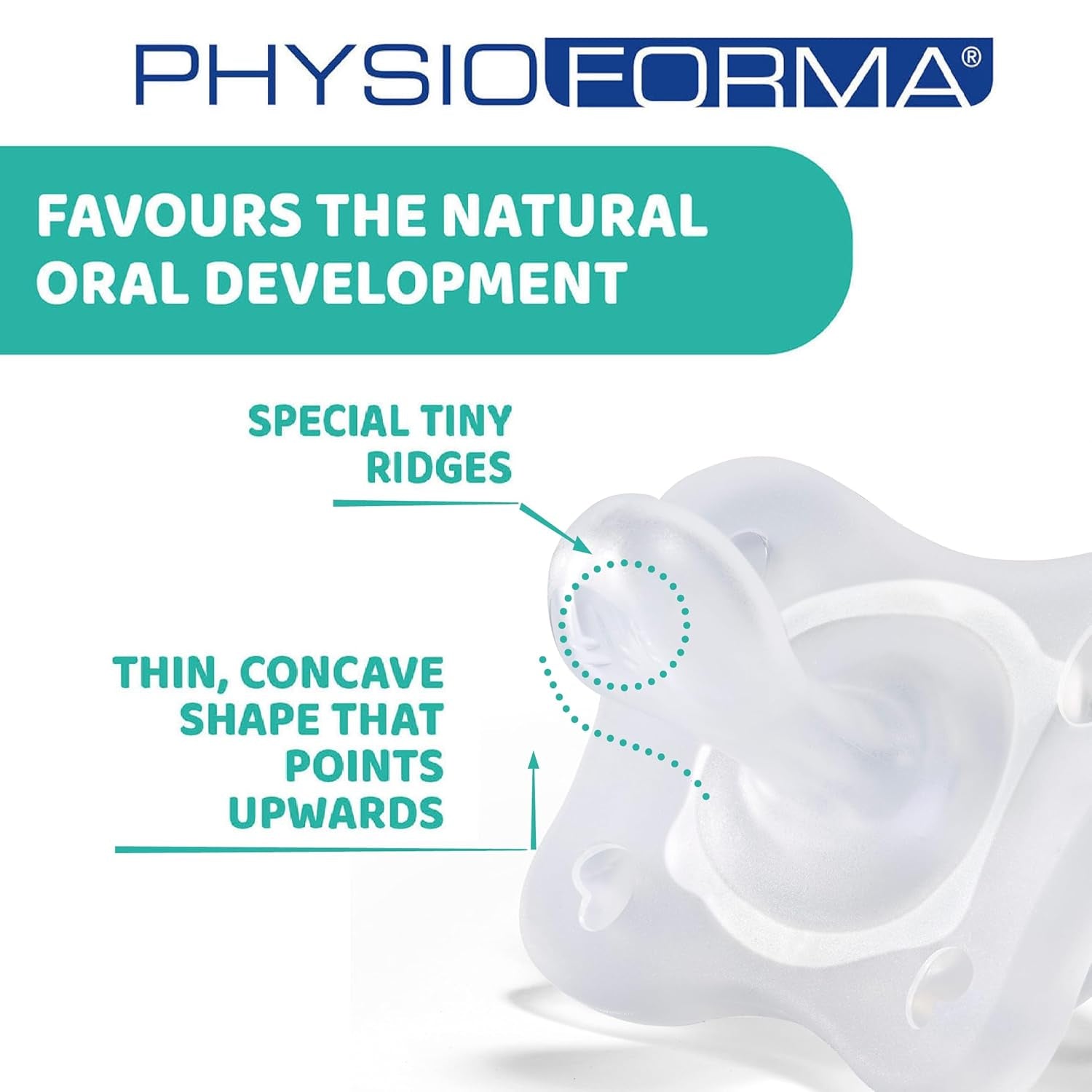 PHYSIOFORMA MINI SUSPENSION SOUPLE PURGE, LUMINEUSE, 2-6M, 100% SILICONE, 2 PCS.