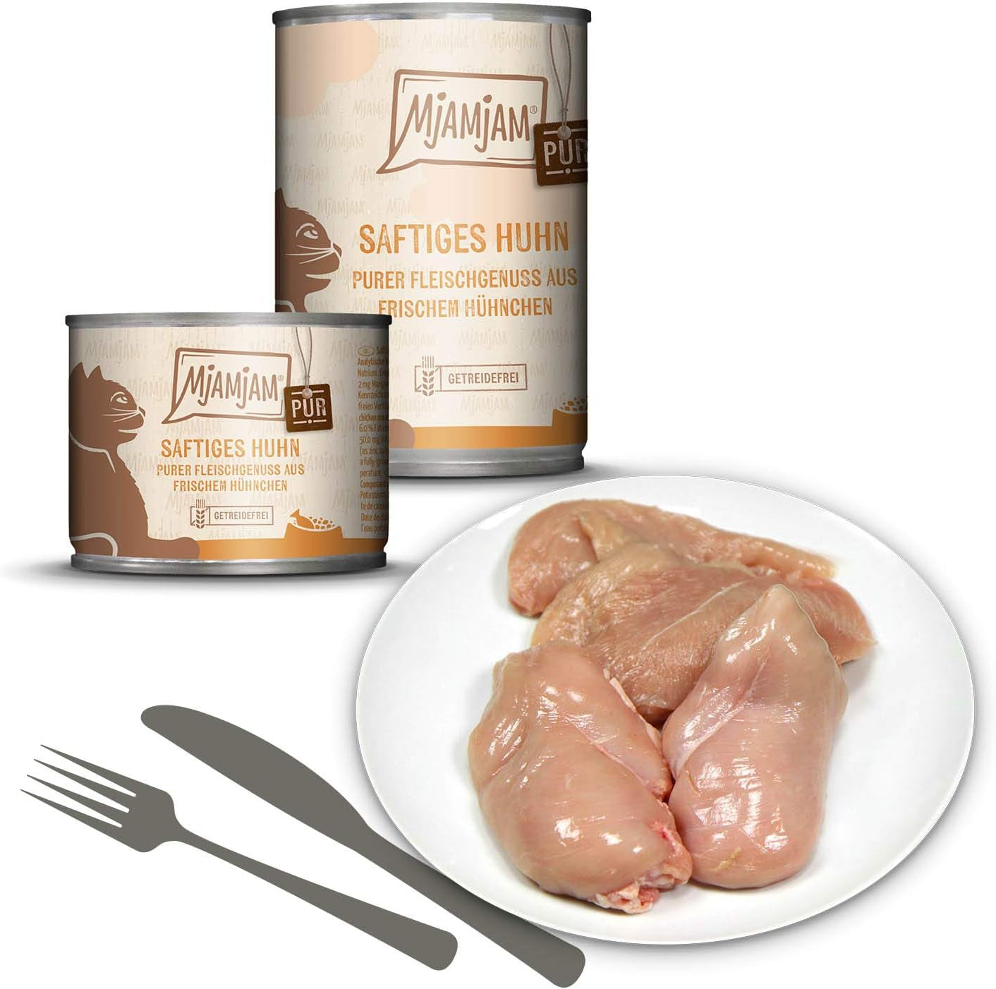 MjAMjAM - Nourriture humide de qualité supérieure pour chats - Pack Mix V - Pure Meat Delight 6 Pack (6 x 400g) sans céréales avec viande supplémentaire