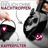 Machine à café Profi Cook | 8-10 tasses | Minuterie | Commandes tactiles à capteur | Carafe thermos à double paroi de 1,2 litre | Sceau de saveur | Cafetière filtre en inox | PC-KA 1191