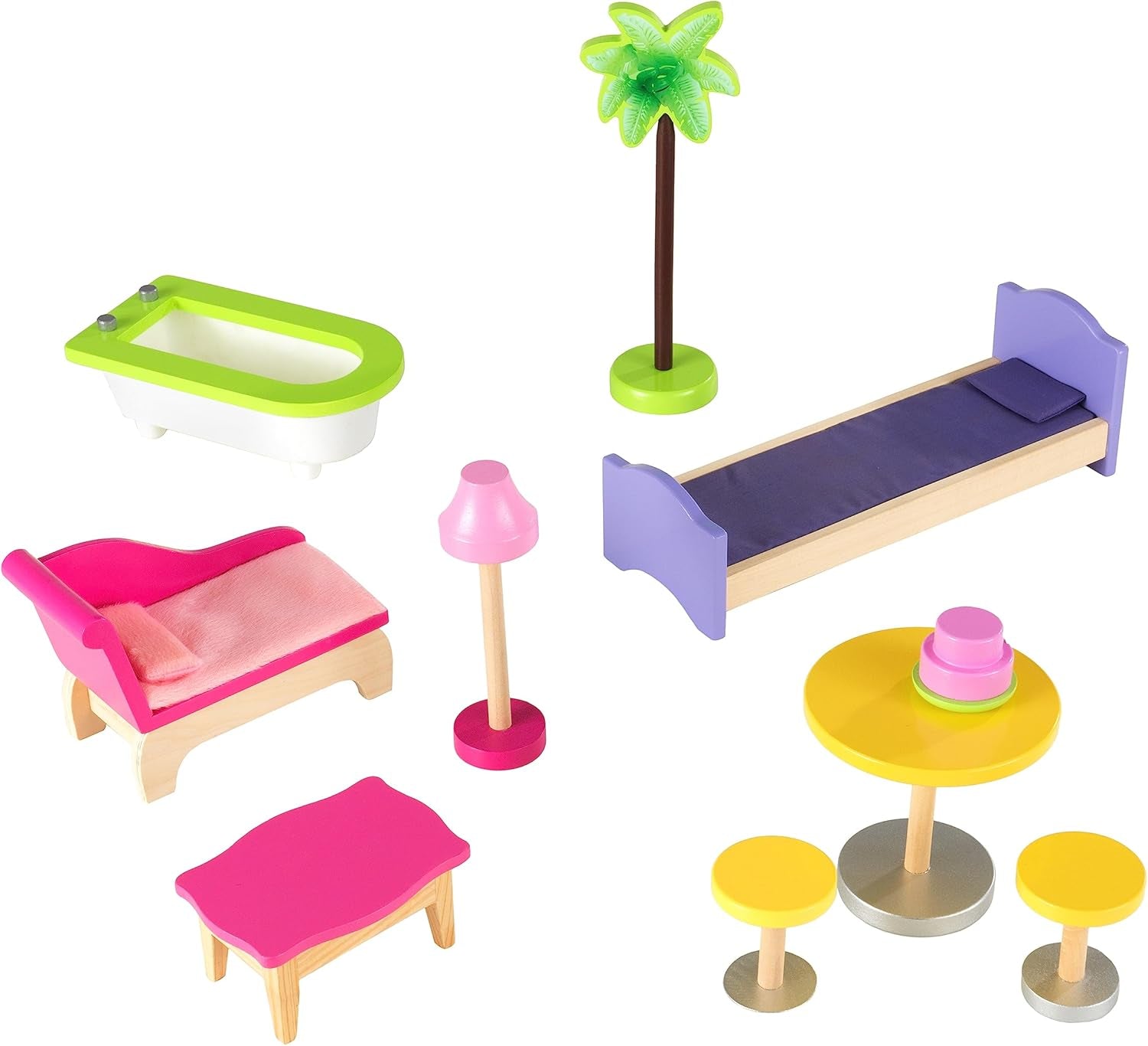 KidKraft Kayla Maison de poupée en bois avec meubles et accessoires, ensemble de jeu à 3 niveaux pour poupée de 30 cm, jouet pour 3 ans et plus, 65092 - Exclusivement sur Amazon
