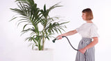 GF SRL, Aquapop Gris Édition Limitée avec tuyau textile auto-extensible de 25 m Fabriqué en Italie, sac en plastique souple, buses et raccords Lancia 8 pour l'irrigation du jardin, gris foncé