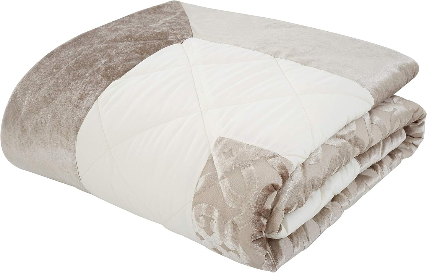 Catherine Lansfield Velours Coupé Treillis, Naturel, couvre-lit - 220X230Cm Catherine Lansfield Lits et Couvertures