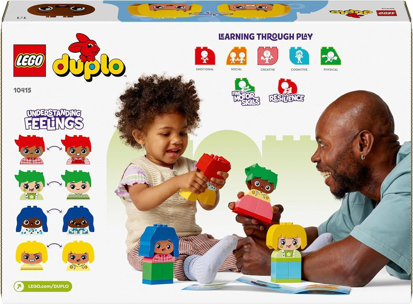 LEGO DUPLO Big Feelings, jeu de construction à empiler avec 23 briques colorées et 4 figurines, jouet de motricité pour favoriser le développement social et émotionnel des jeunes enfants à partir de 18 mois 10415 Jeux de construction Beuche den LEGO-Store