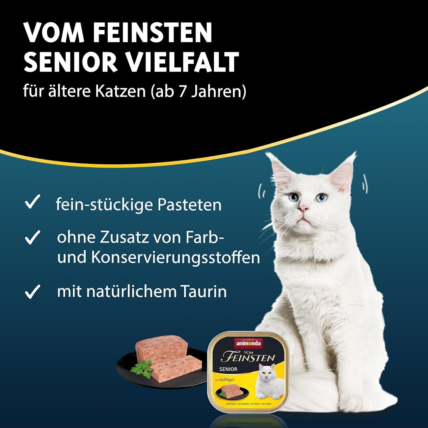 animonda vom Feinsten Senior, nourriture humide pour chats âgés à partir de 7 ans, variété pour chats âgés, 32 x 100 g