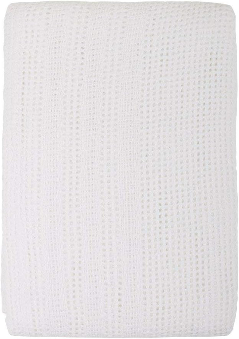 Family Bedding Couverture Cellulaire Rose pour Lit Double, Coton, Grand Couvre-lit Réversible, Légère, Thermique, Douce, Couverture Cellulaire Traditionnelle, 230 X 230 Cm Couettes et Couettes Naty Shop Lit Double Blanc (230X230Cm)