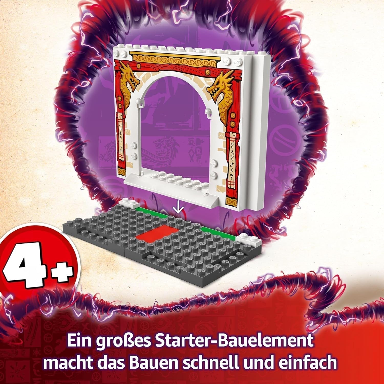 LEGO NINJAGO Spinjitzu Ninja Temple - Playset avec 4 figurines et 1 figurine de dragon - Jeu de construction - Cadeau de Noël ou d'anniversaire pour garçons et filles à partir de 4 ans 71831 Jeux de construction Besuche den LEGO-Store