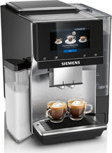 Machine à expresso entièrement automatique Siemens EQ700, grand écran TFT couleur, 36 boissons chaudes et froides, infusion froide, fonction 2 tasses, contrôle par application, système de nettoyage automatique, acier inoxydable noir, TQ717D03