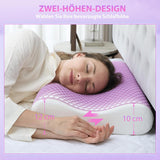 HOMCOM Oreiller de soutien cervical en mousse à mémoire de forme avec housse amovible, 2 hauteurs, oreiller ergonomique 2S réactif pour différentes positions de sommeil, 60 x 40 cm, blanc crème