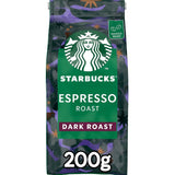 STARBUCKS Espresso Roast, torréfaction noire, grains de café entiers 200 g (paquet de 6)