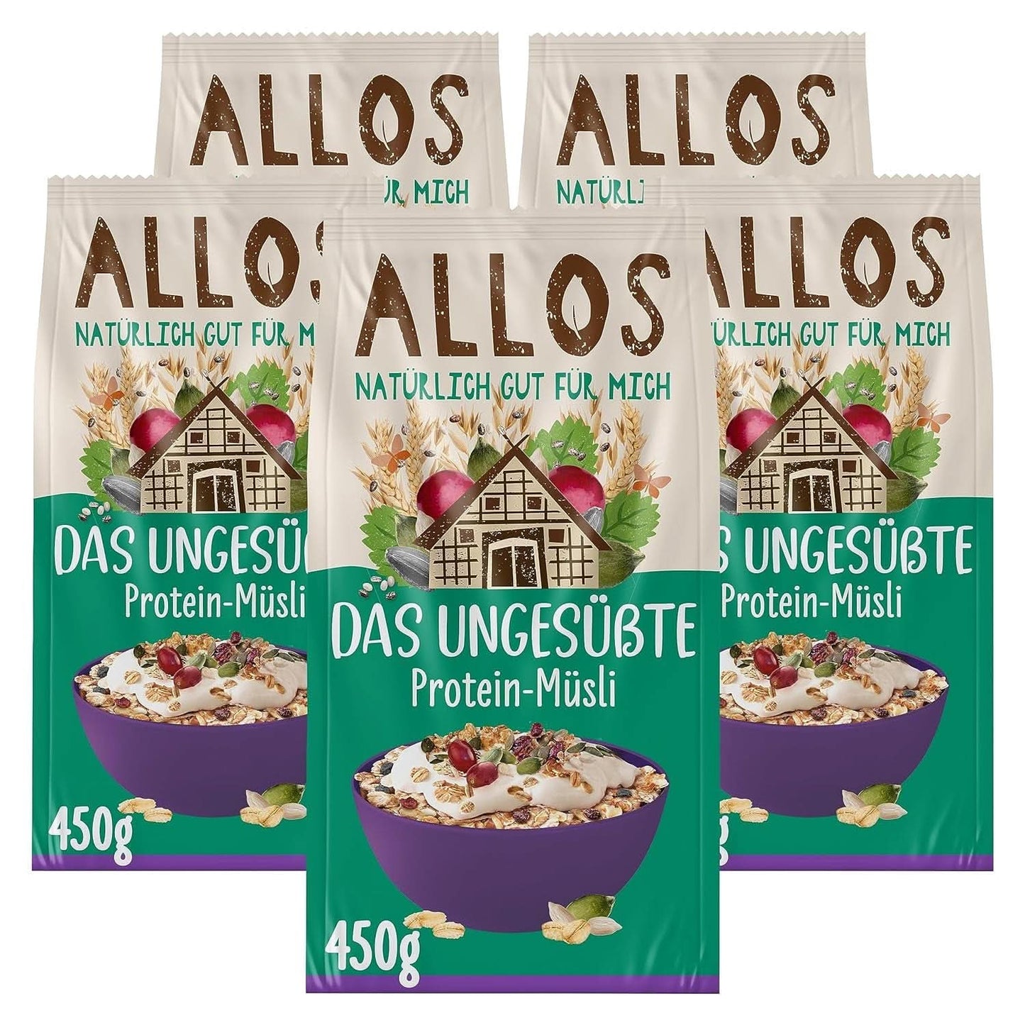 Allos, muesli aux baies non sucré, pack 5 x 500 grammes Céréales Naty Shop Muesli protéiné