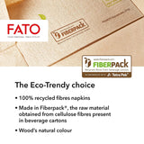 Fato - Serviettes en papier jetables naturelles à 4 plis, respectueuses de l'environnement, paquet de 40, taille 38 x 38, 2 épaisseurs, papier 100 % recyclé