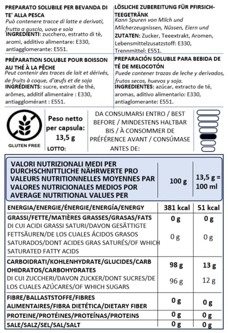 Caffè Vulcanus - Mélange de thé 60 capsules, saveur : thé anglais, thé à la pêche, thé au citron et thé aux baies - capsules compatibles avec Nescafé Dolce Gusto