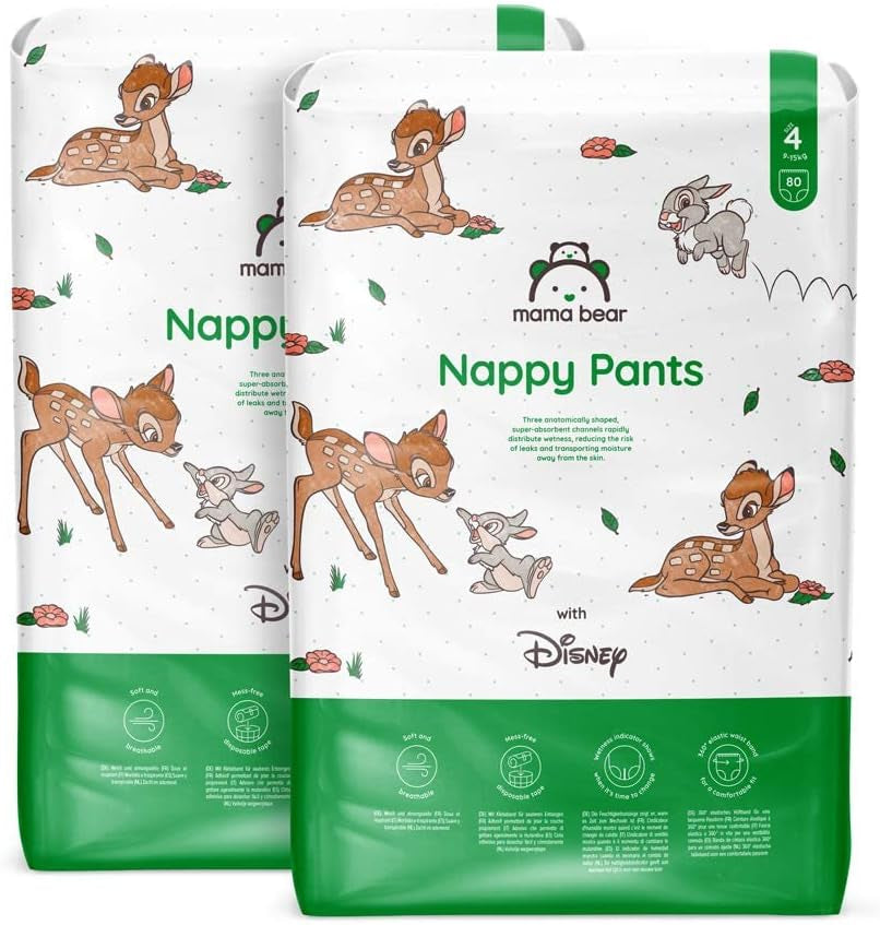 Marque Amazon : Mama Bear Disney Taille 6 (15+ kg) - Pack mensuel, Blanc, 120 pièces (2 paquets de 60)