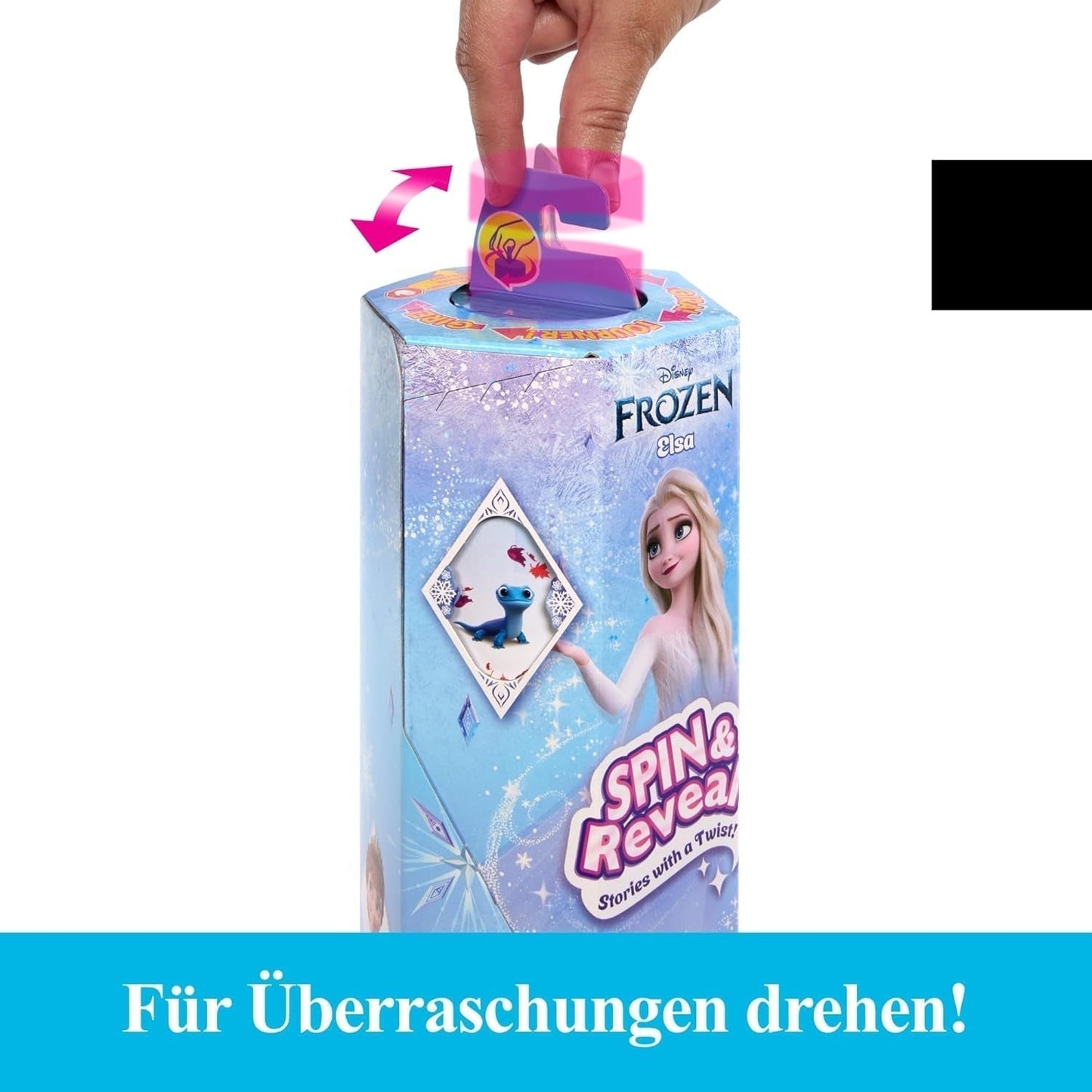 Mattel Disney The Ice Queen Elsa Fashion Doll Set, Spin & Reveal avec 11 surprises, dont 5 accessoires, 5 autocollants et une scène de jeu, inspirée du film Disney, HTG25 Naty Shop Dolls