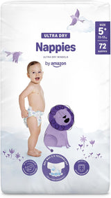 Couches Amazon Ultra Dry, taille 1 (2-5 kg) – Boîte mensuelle, blanche, 96 pièces (2 paquets de 48) (anciennement marque Mama Bear, produit identique)
