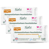 Lingettes Naty pour bébé | 100 % à base de plantes et sans parfum pour les peaux sensibles | Lingettes sans plastique et certifiées compostables avec de l'eau purifiée à 98 % | 672 lingettes (12 paquets)