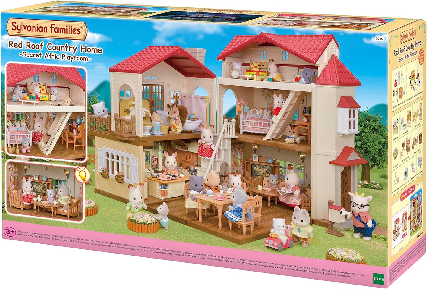 5716 Maison de ville avec grenier - Maison de poupée et - 5340 - Maison de campagne Salon NOUVEAU Plastique Petit Multicolore