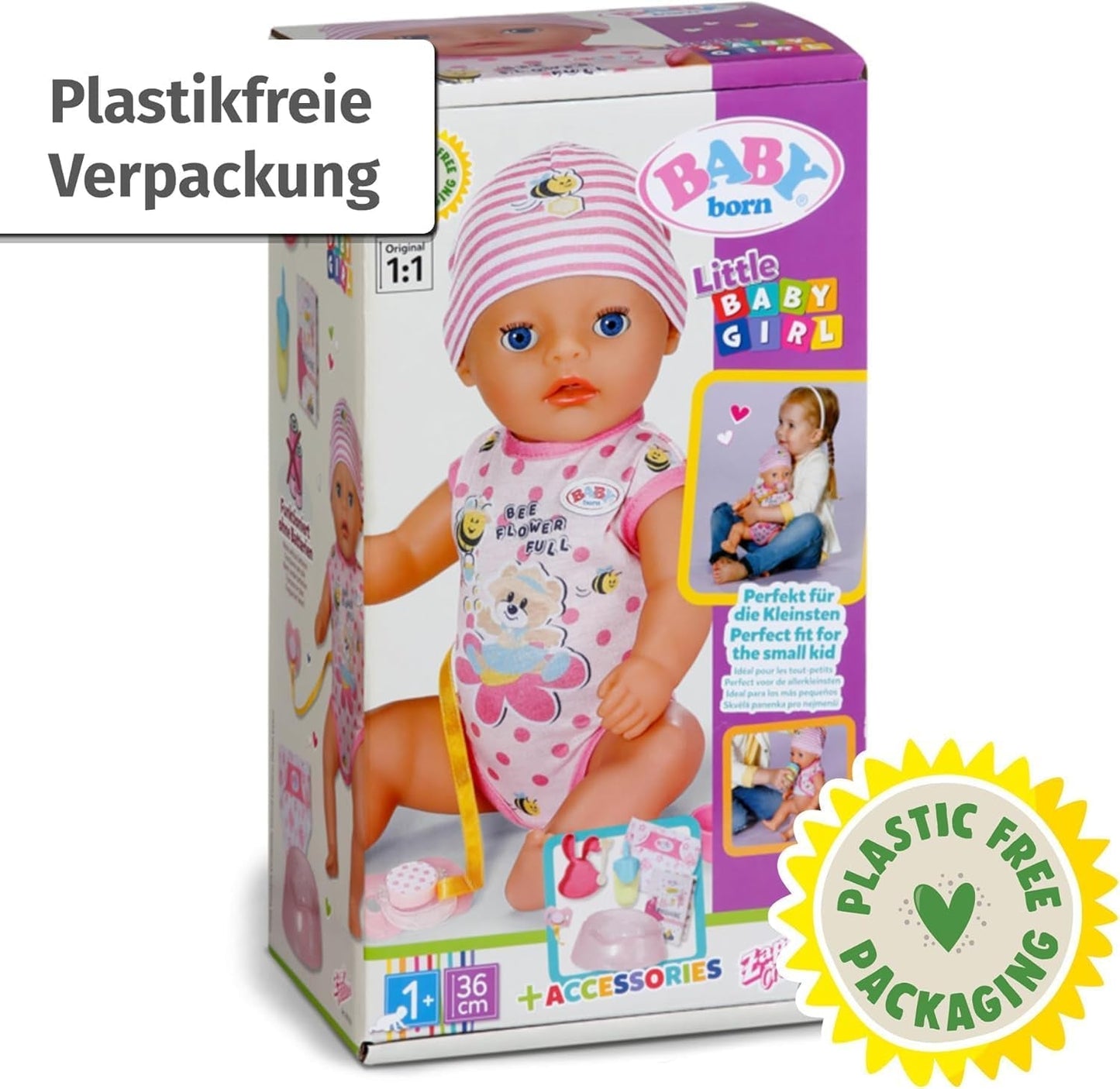 BABY Born Lena (fille) 36 cm, poupée avec 7 fonctions pour enfants à partir de 1 an, fonctionne sans pile, grande poupée 36 cm, 834596 Zapf Creation, poupées roses Naty Shop