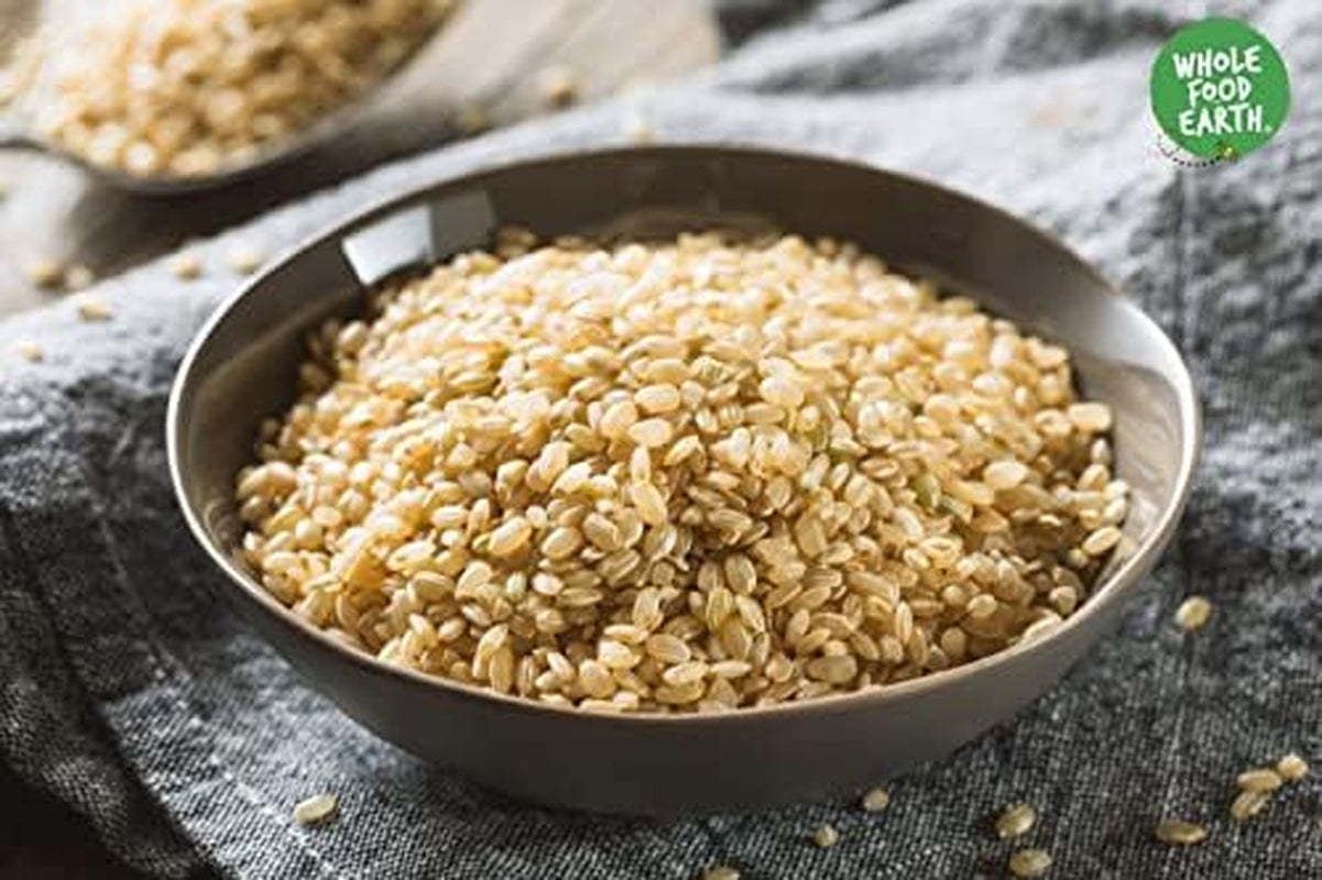 Riz brun à grains courts Wholefood Earth - sans OGM - naturel - végétalien - sans produits laitiers - sans sucre ajouté, 3 kg