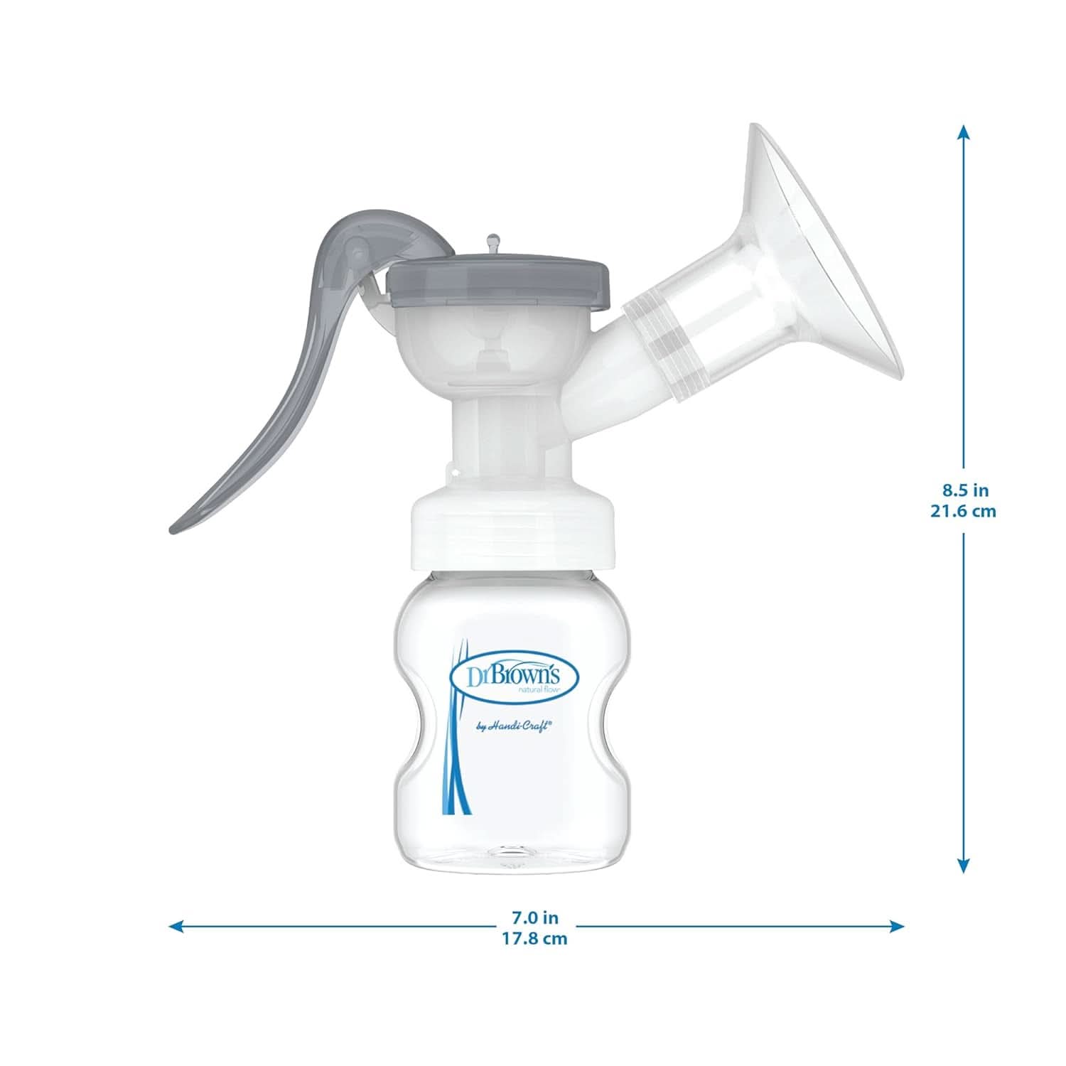 Tire-lait manuel avec protection Softshape 100% silicone (B, bride 25 mm) et options anti-coliques + biberon 150 ml à col large avec tétine à débit lent niveau 1 Accessoires Alimentation et Allaitement Bebe Naty Shop