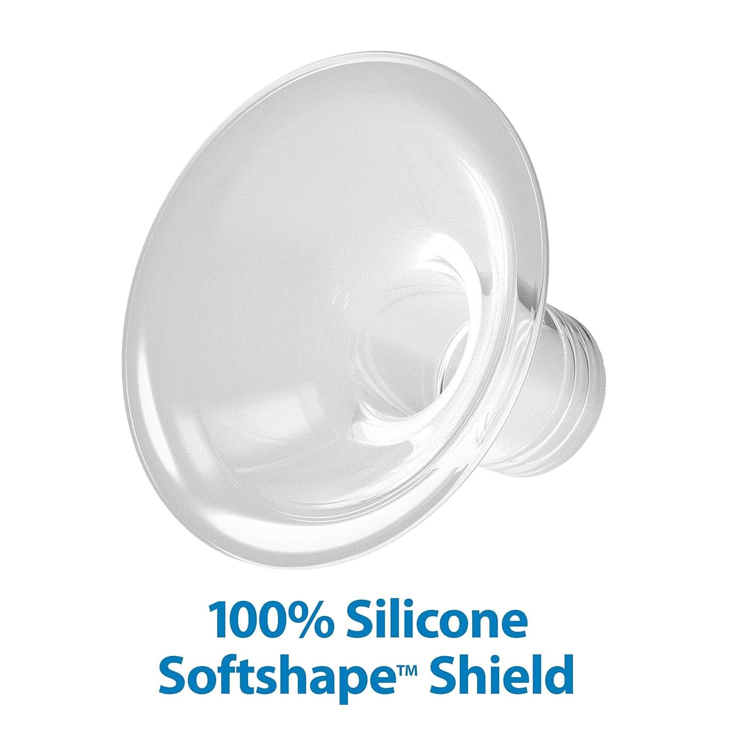 Tire-lait manuel avec protection Softshape 100% silicone (B, bride 25 mm) et options anti-coliques + biberon 150 ml à col large avec tétine à débit lent niveau 1 Accessoires Alimentation et Allaitement Bebe Naty Shop