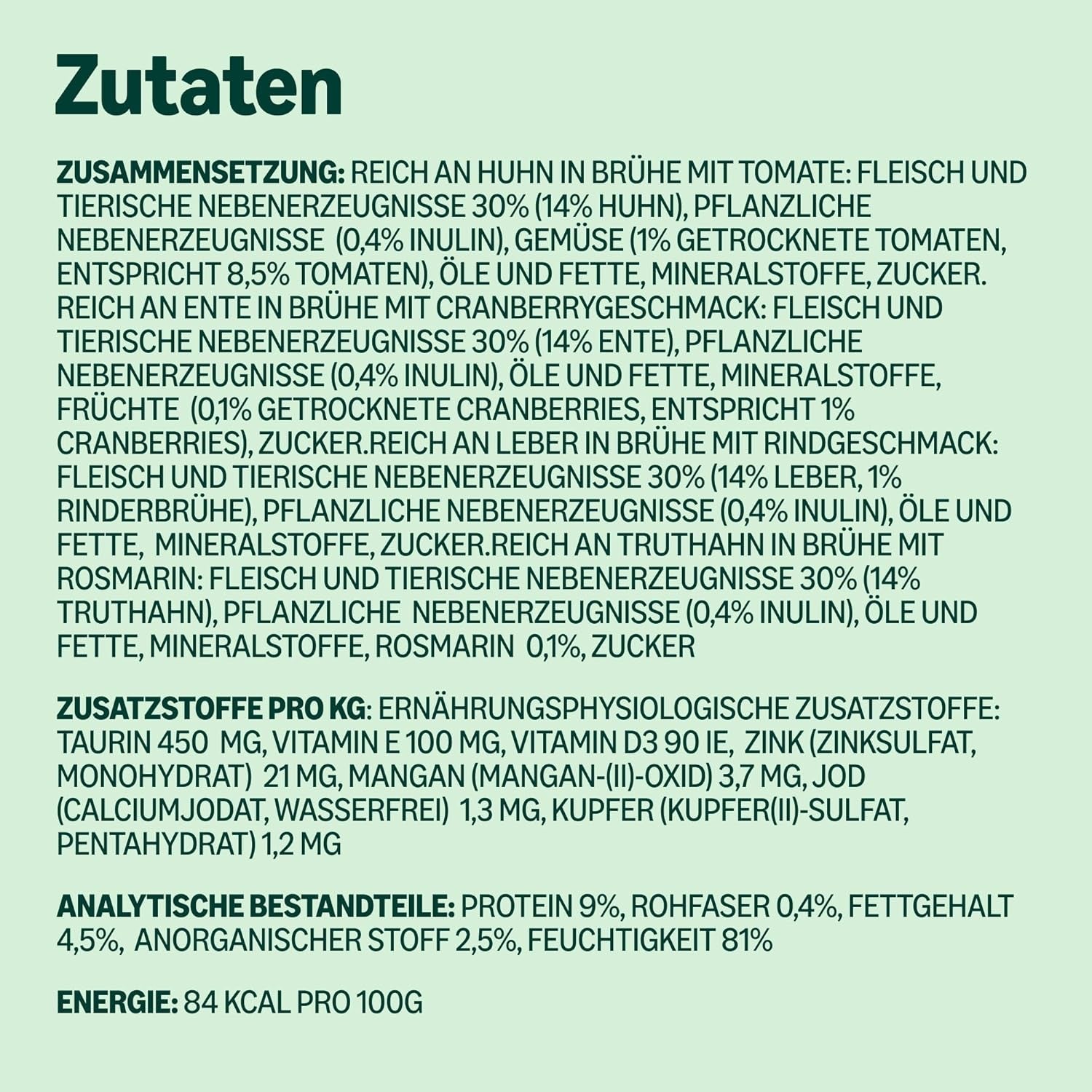 Amazon Nourriture humide sans céréales pour chats adultes Sélection de viande en bouillon 4,76 kg 56 paquets de 85 g (anciennement Lifelong)