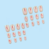 Faux ongles à pression courte, 24 pièces, paillettes dorées, colle sur rouge, ensemble d'ongles adhésifs, accessoires en acrylique pour femmes