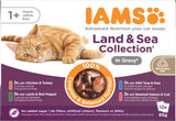 IAMS Delights Land & Sea Collection Nourriture humide pour chats - Assortiment de viande et de poisson multipack en sauce, nourriture humide pour chats de 1 an et plus, 12 x 85 g