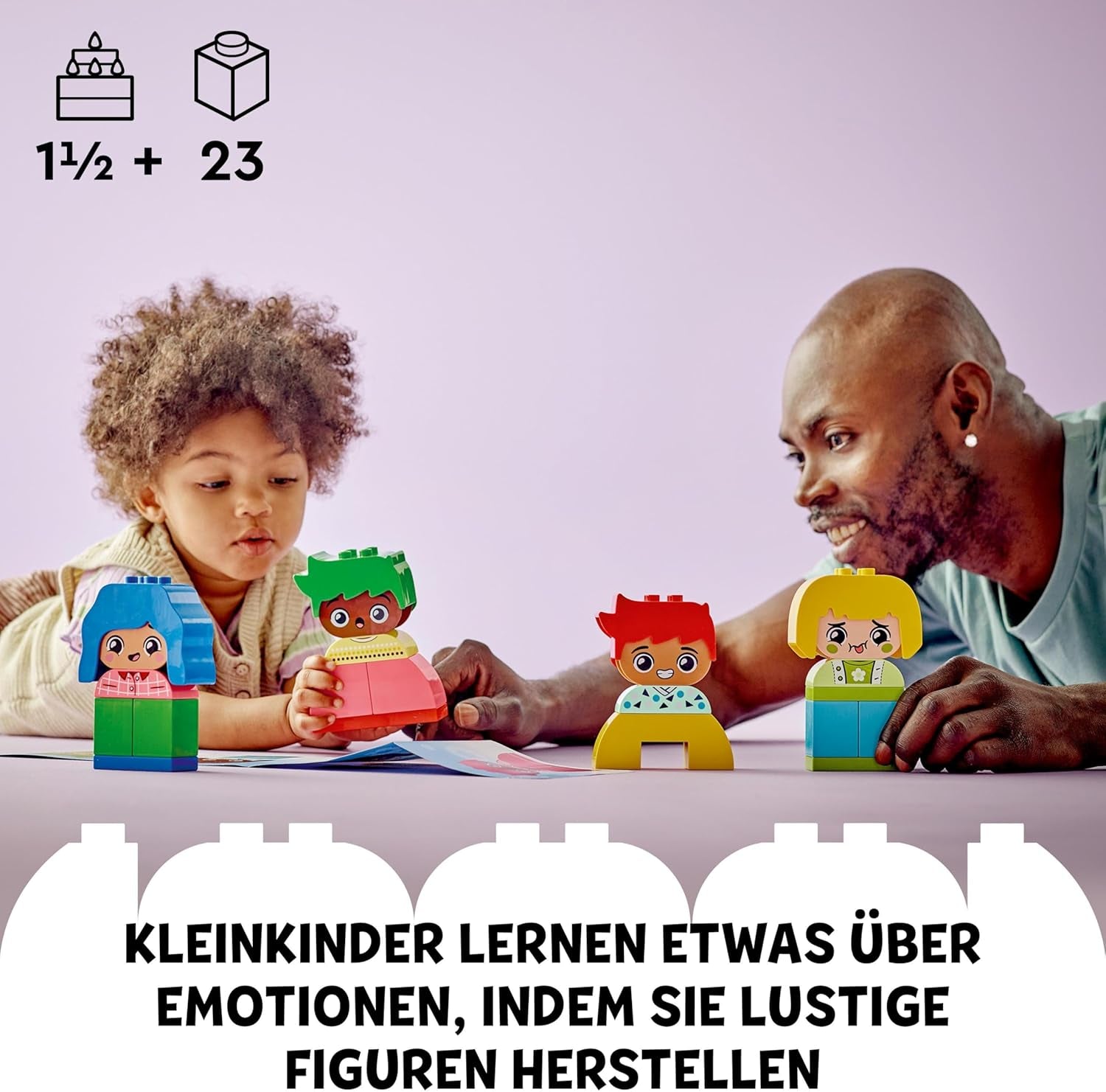 LEGO DUPLO Big Feelings, jeu de construction à empiler avec 23 briques colorées et 4 figurines, jouet de motricité pour favoriser le développement social et émotionnel des jeunes enfants à partir de 18 mois 10415 Jeux de construction Beuche den LEGO-Store