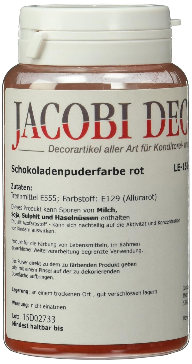 Cake Company Colorant rouge en poudre liposoluble (1 x 25 g) | Idéal pour colorer les aliments Effet métallisé