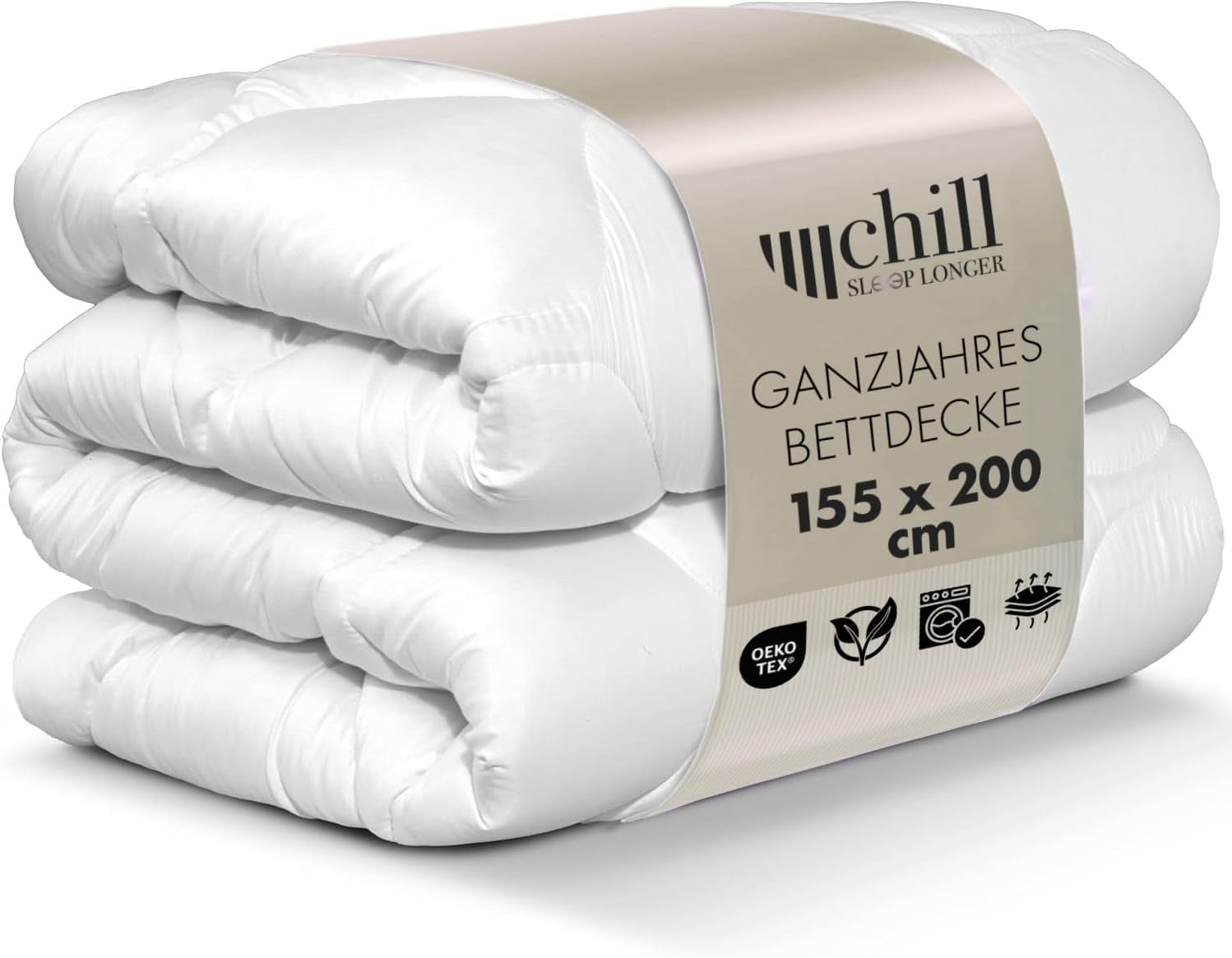 Couette toutes saisons 135 x 200 – Couette légère 135 x 200 – Respirante et lavable et 100 % végétalienne – Couette en maille climatique et bande de confort pour dormir – Remplissage 800 g Naty Shop Couettes et couettes 155 x 220 cm