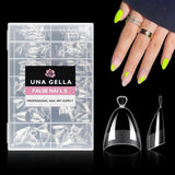Ballerine Gel Ongles Conseils 216 pièces 12 Tailles Doux Gel Ongles Couverture Complète Ongles Extension Ensemble Semi Mat BRICOLAGE Home Art