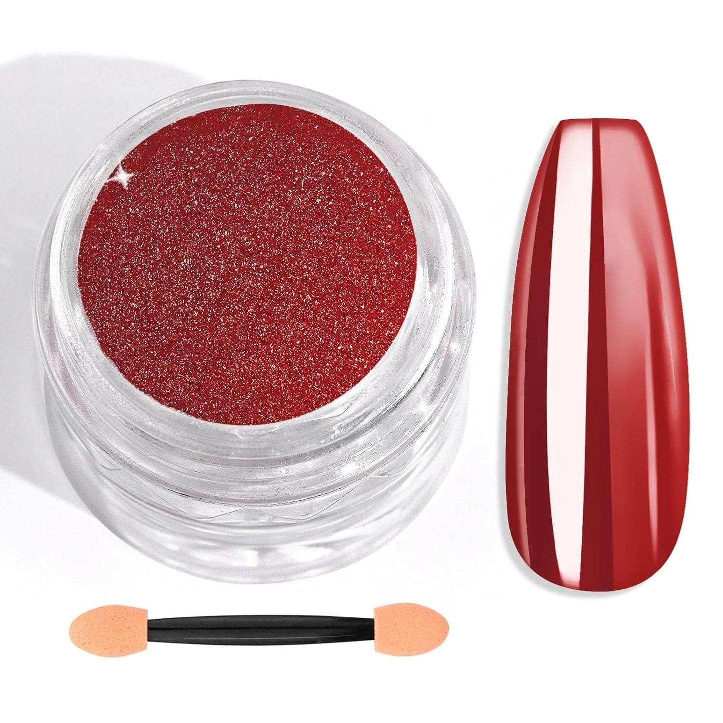 Saviland Chrome Nail Powder Set - Rose Laser Chrome Nail Powder Effet Miroir Laser Nail Art, Nail Glitter Manucure Poudre Décorative avec Bâtons Éponge, Nail Glitter Powder Nail Salon