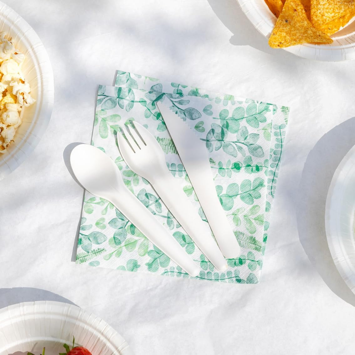 Talking Tables Serviettes jetables en papier doux - Feuilles vertes - Pour mariage ou usage quotidien - Respectueuses de l'environnement, compostables et recyclables - Fabriquées dans l'UE - 2