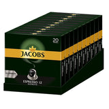 Capsules de café Espresso Ristretto, intensité 12 sur 12, 10 x 20 tasses & Capsules de café Lungo Decaffeinato - intensité 6- 200 capsules compatibles Nespresso, 10er Pack, 10 x 20 tasses