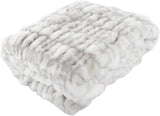 Lavish Home Couverture surdimensionnée en fausse fourrure Gerüschte, 152,4 x 203,2 cm, fausse fourrure jacquard, couvre-lit queen size pour lits et canapés, gris Lavish Home Lits et couvertures gris