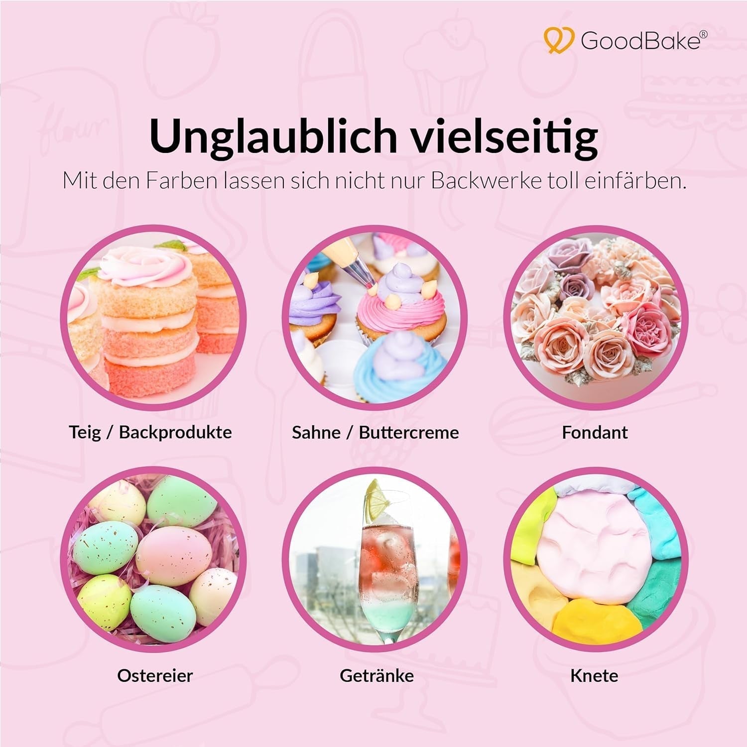 Colorant alimentaire lilas pastel Goodbake (11 ml) - Colorant alimentaire à haute dose - Pour colorer les gâteaux, fondants, crème au beurre, macarons, boissons, slime et bien d'autres articles. 100% végétalien