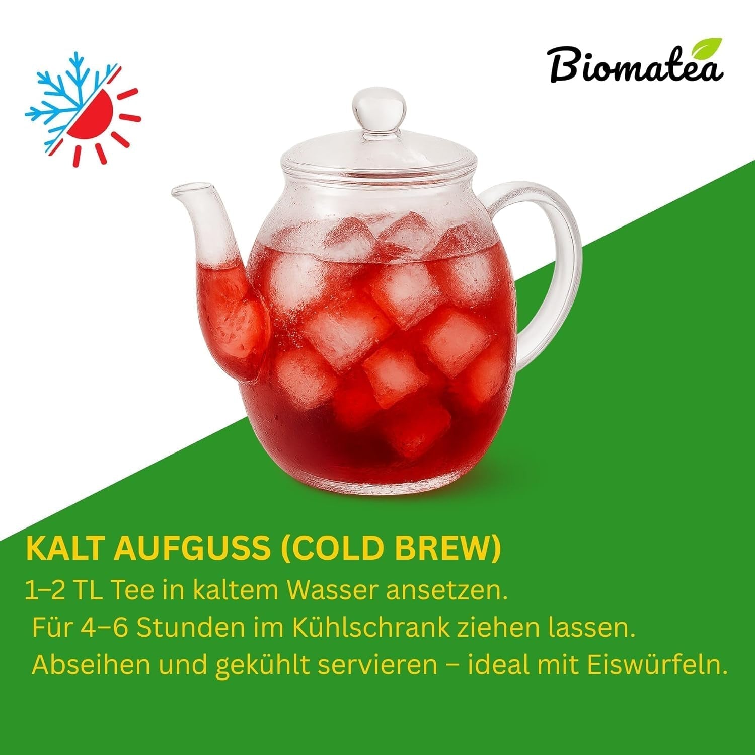 Thé aux Fruits – 100g Mélange de fruits aromatisé à la pomme, à l'hibiscus et à la cannelle – Sachet Ziplock, env. 25 tasses – Sans additifs, emballées en Allemagne