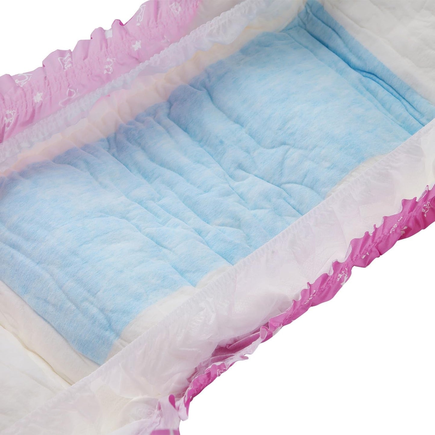 CutiePlusU Couches pour adultes, 10 pièces, culottes jetables pour incontinence avec drap pour femmes et hommes, absorption maximale pendant la nuit – Petite princesse (grande taille 94-119 cm)