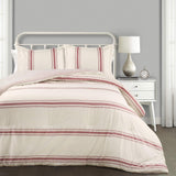 Lush Decor Couette de ferme rayée pour lit double/queen size, courtepointes et courtepointes grises Naty Shop Red King